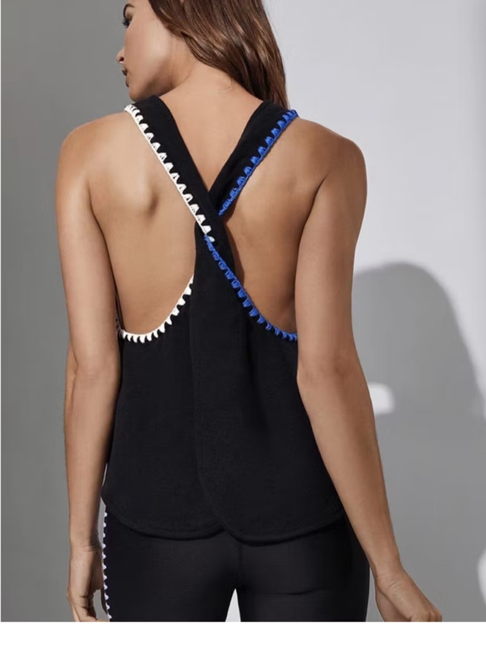 Rare carbon38 workout oven back embroidered tank $98 spring boho yoga